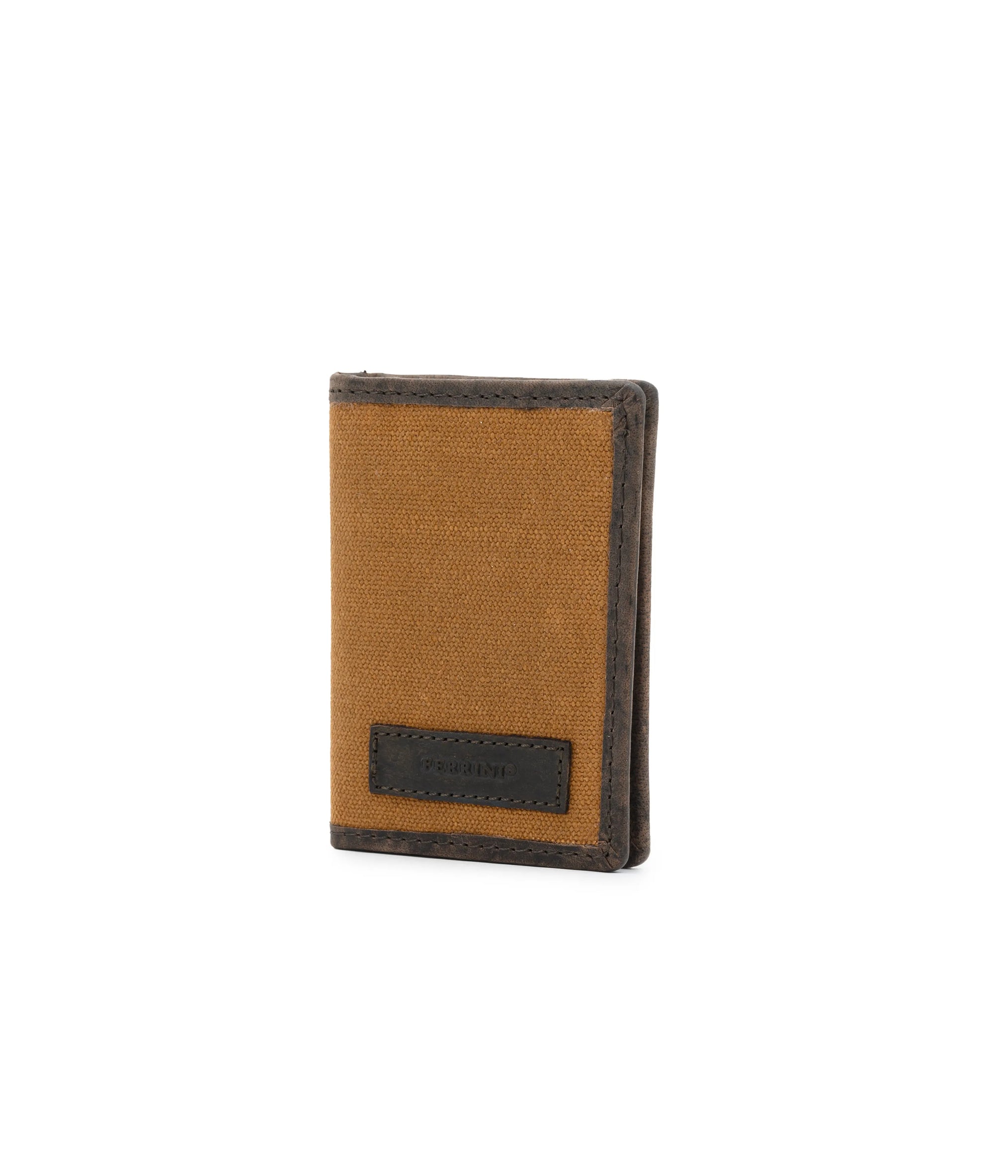 ארנק מגנט עור וקנבס FERRINI Brown