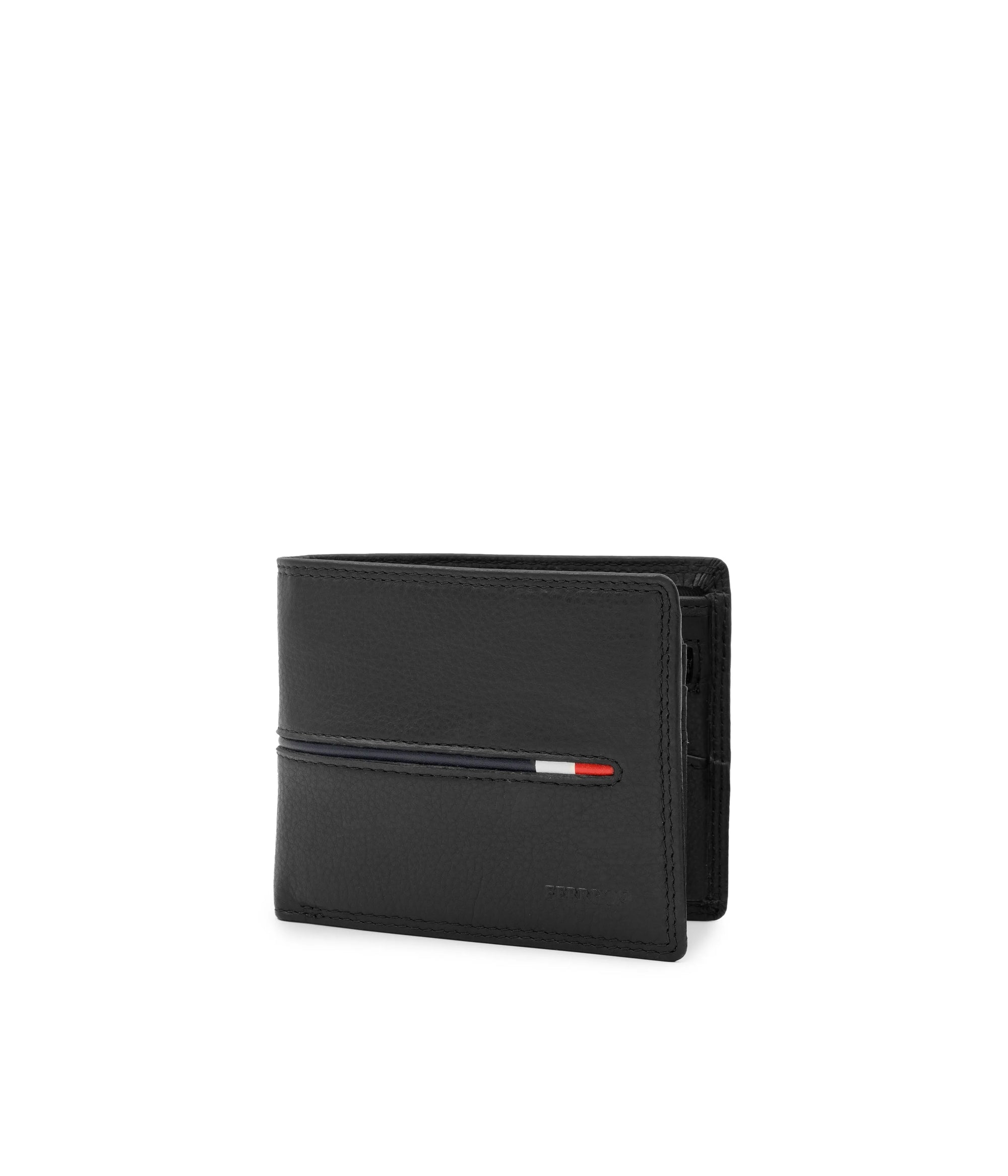 ארנק עור קלאסי נאפה FERRINI Black